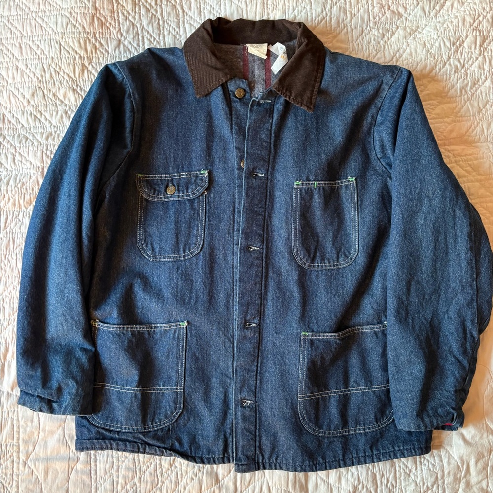 Vintage denim wool lined workwear jacket